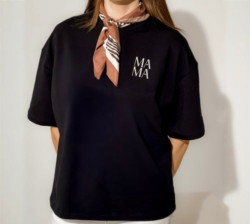 Kilpinio trikotažo oversize palaidinė “Mama”