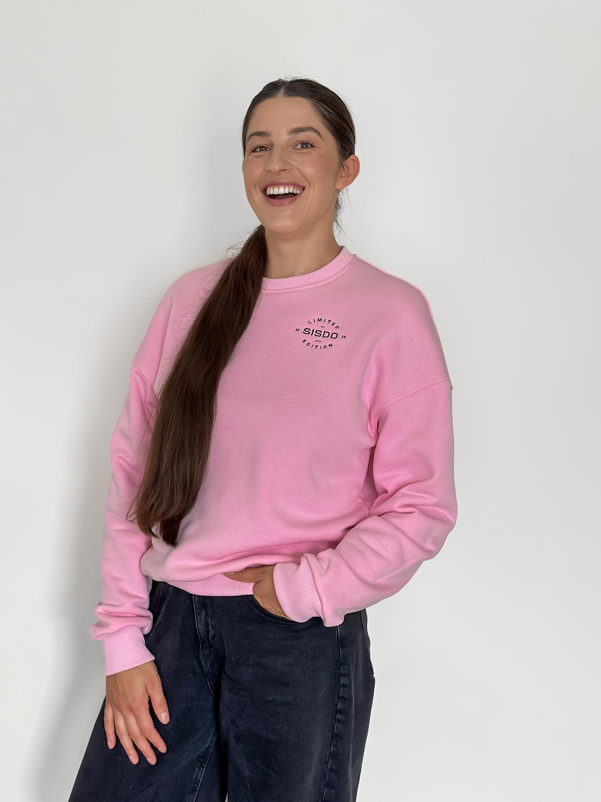 Klasikinis moteriškas džemperis “Baby pink”