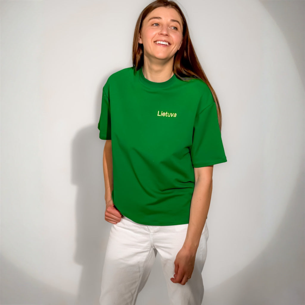 Kilpinio trikotažo unisex palaidinė "Lietuva”