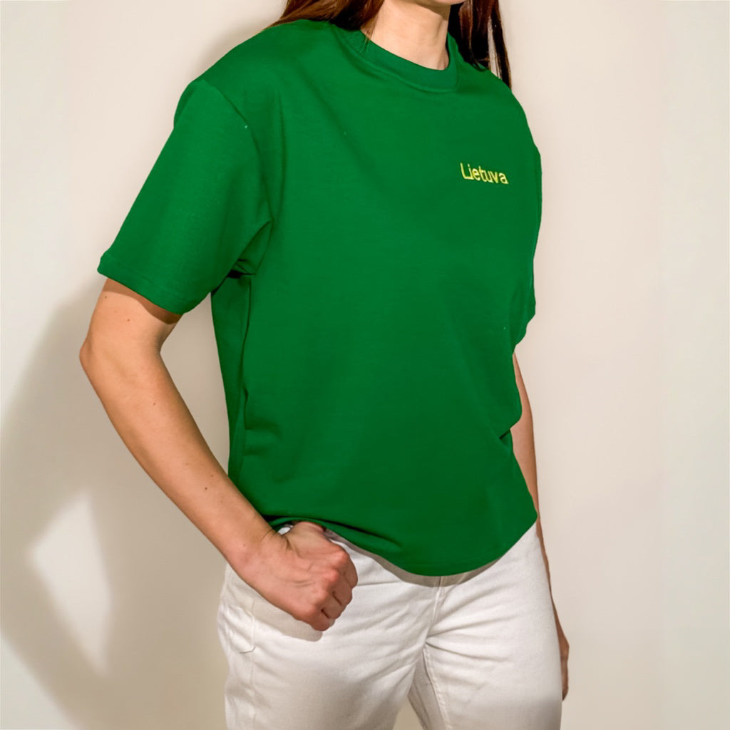 Kilpinio trikotažo unisex palaidinė "Lietuva”