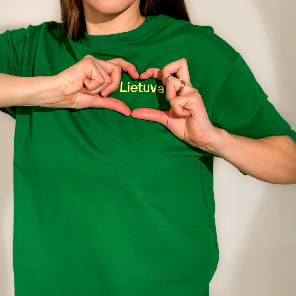 Kilpinio trikotažo unisex palaidinė "Lietuva”