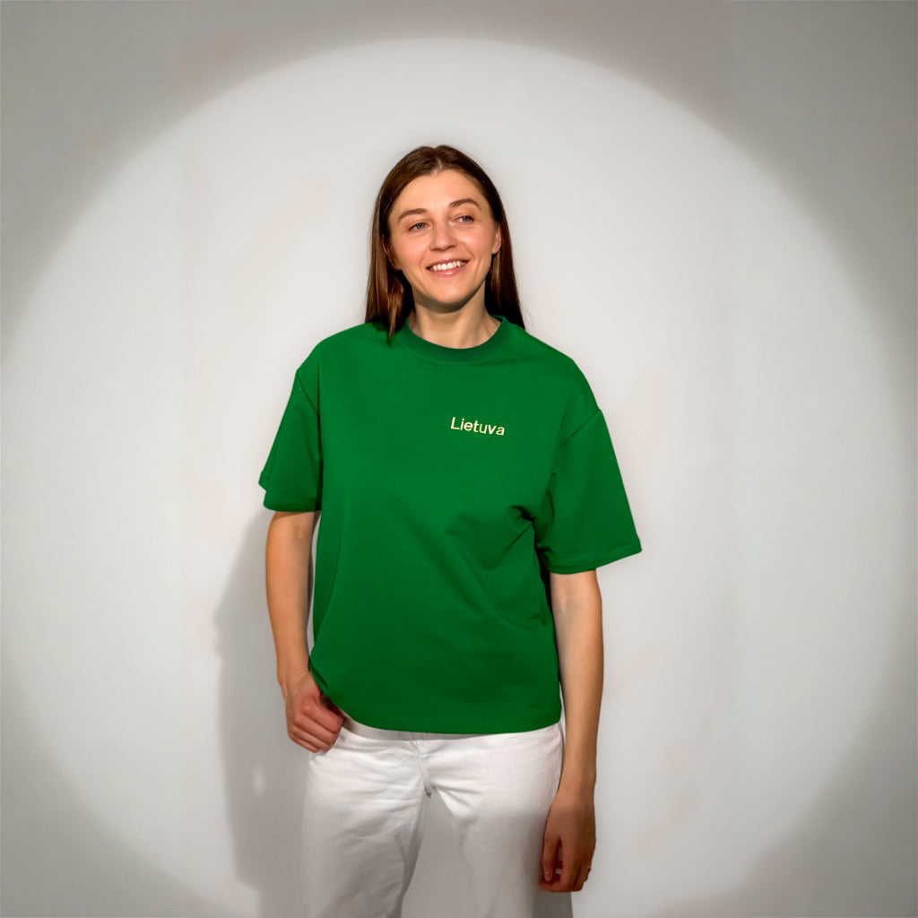 Kilpinio trikotažo unisex palaidinė "Lietuva”