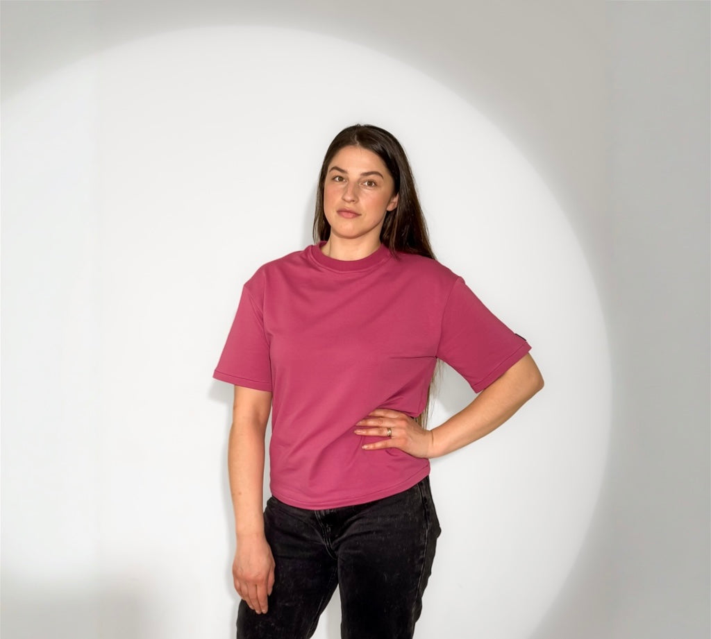 Oversize palaidinė moterims “Ciklamenas”