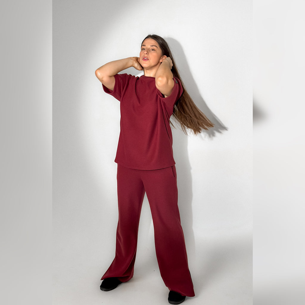 Megzto trikotažo palaidinė "Bordo"