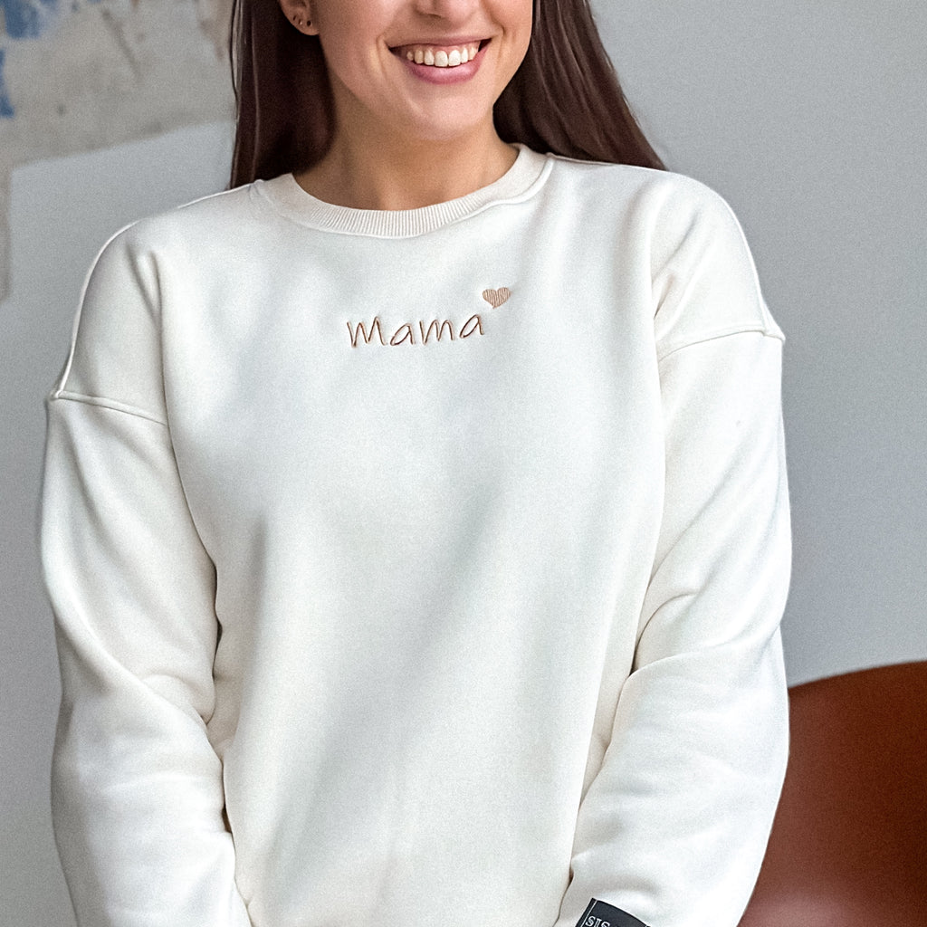 Moteriškas oversize džemperis su išsiuvinėjimu - Mama