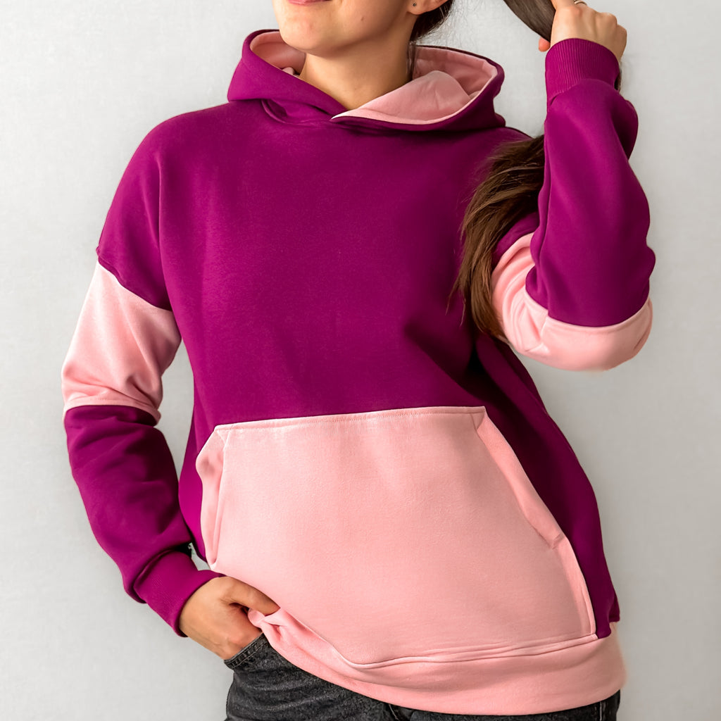 Zero waste oversize džemperis "Caspia / baby pink"